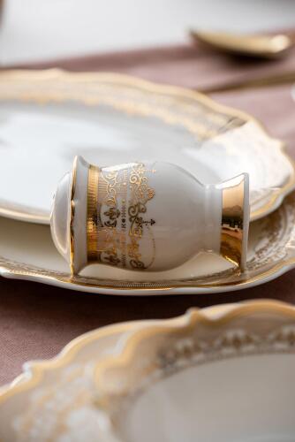 Rosella 60 Piece Gold Porcelain Dinner Set For 12 People - 9