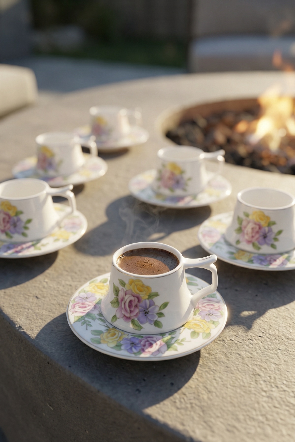 Ross 6 Kişilik Porselen Kahve Fincan Takımı - 90 ml
