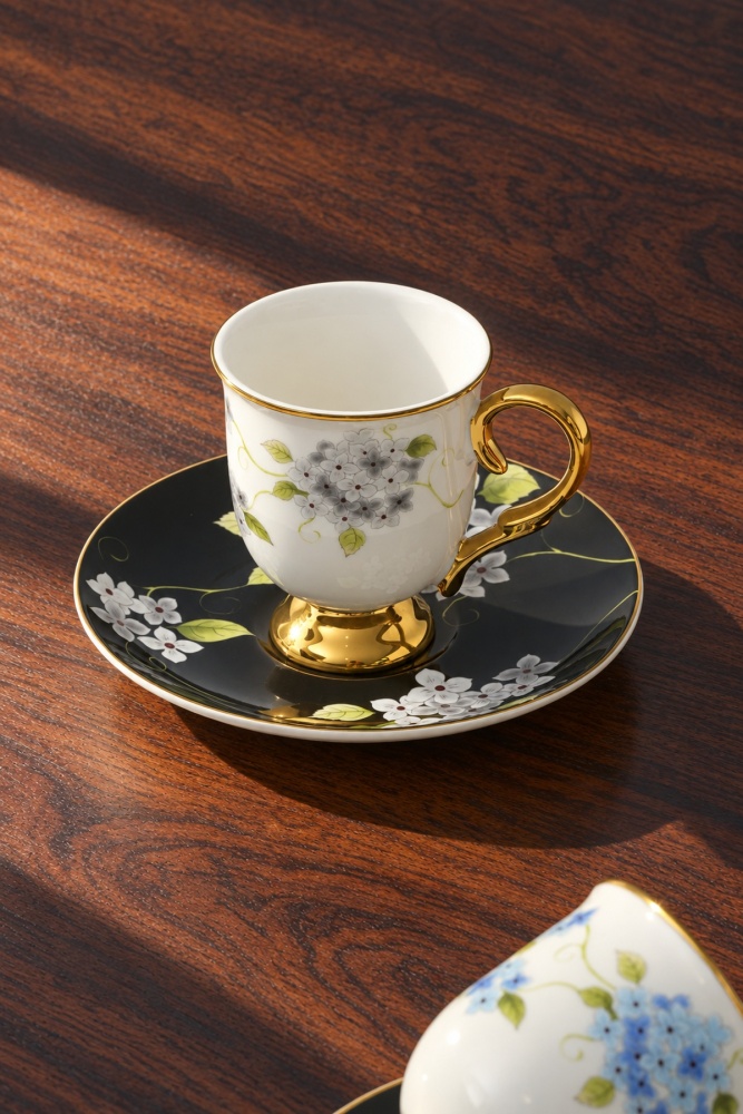 Rowena 6 Kişilik Porselen Kahve Fincan Takımı - 90 ml - 5