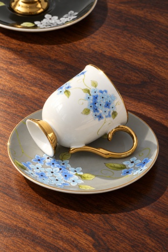 Rowena 6 Kişilik Porselen Kahve Fincan Takımı - 90 ml - 6