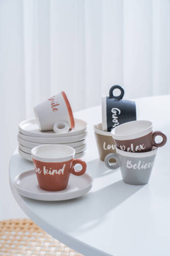 Ruby 6 Kişilik Kahve Fincan Takımı - 100 ml - 15