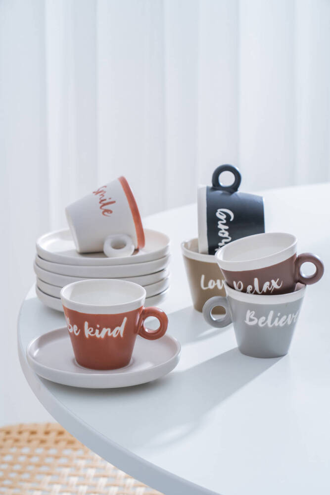 Ruby 6 Kişilik Kahve Fincan Takımı - 100 ml - 15