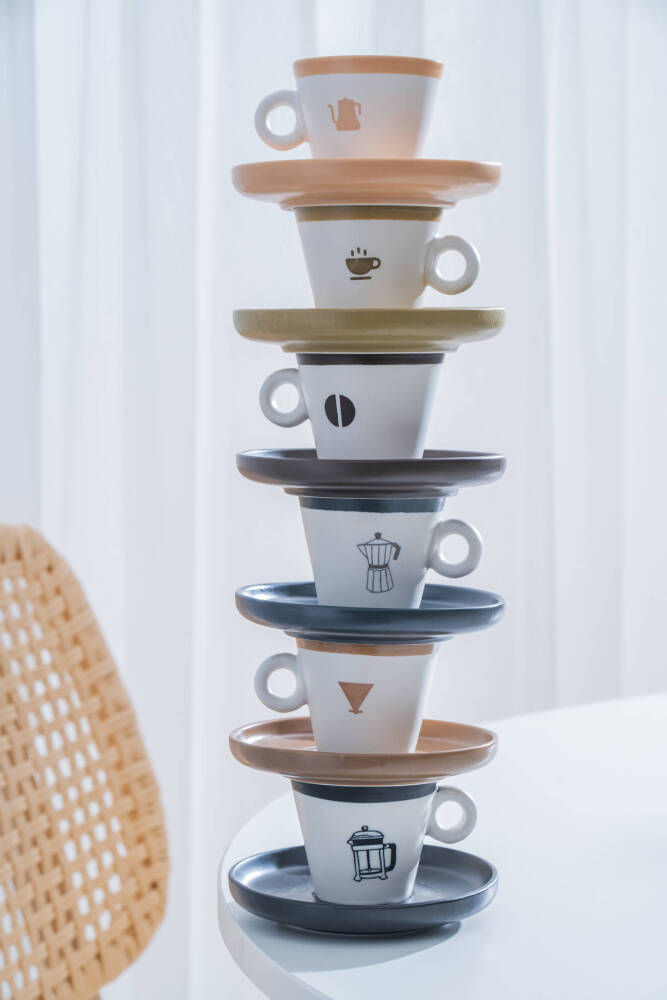 Ruby 6 Kişilik Kahve Fincan Takımı - 100 ml - 15