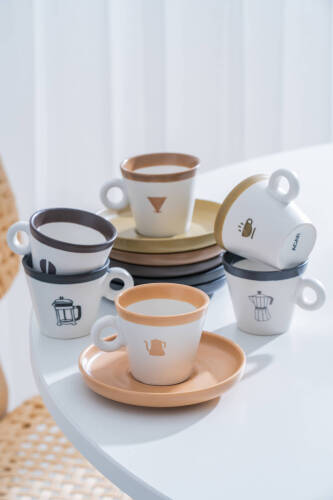 Ruby 6 Kişilik Kahve Fincan Takımı - 100 ml - 18