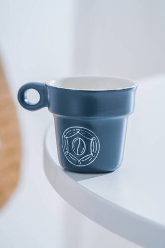 Ruby Porselen Espresso Bardağı Lacivert - 90 ml - Acar