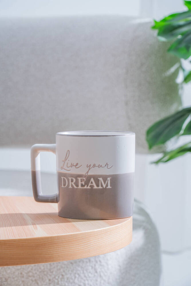 Ruby Porselen Kupa Gri - 410 ml - 2