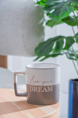 Ruby Porselen Kupa Gri - 410 ml - Acar