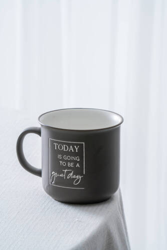 Ruby Porselen Kupa Gri - 410 ml - Acar