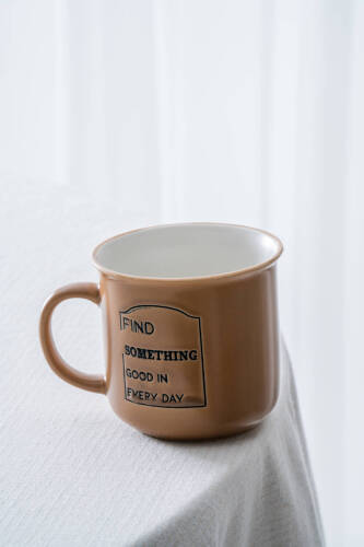 Ruby Porselen Kupa Kahverengi - 410 ml - Acar