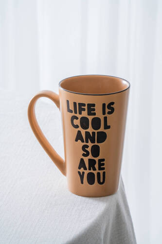 Ruby Porselen Kupa Karamel - 530 ml - Acar