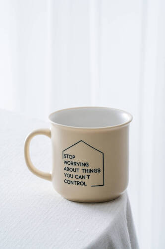 Ruby Porselen Kupa Krem - 410 ml - Acar