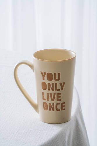 Ruby Porselen Kupa Krem - 530 ml - Acar