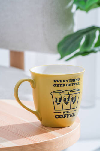 Ruby Porselen Kupa Sarı - 600 ml - Acar