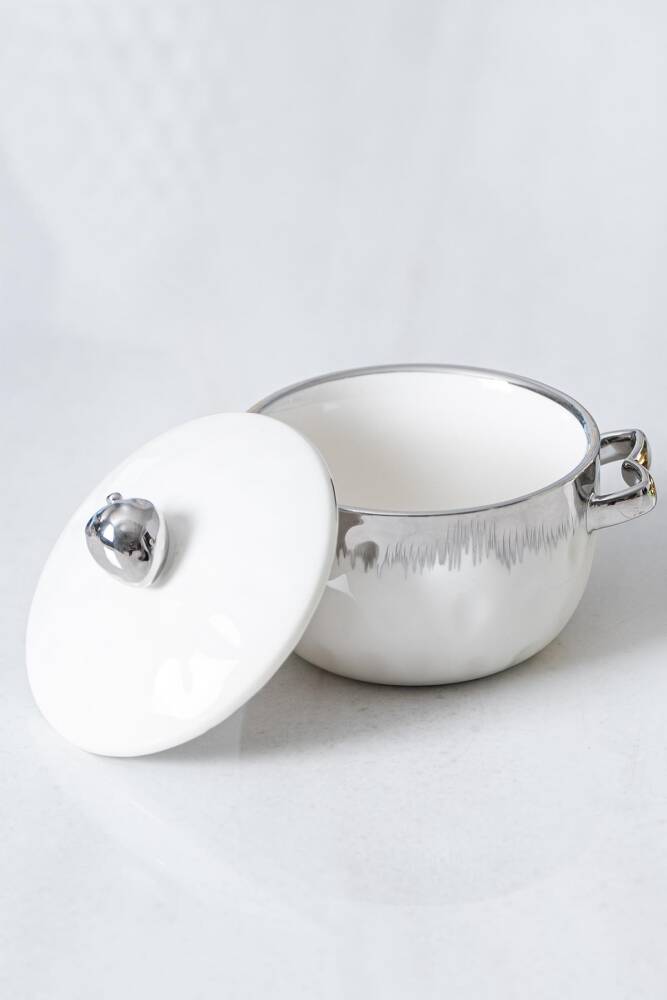 Safira Silver Kapaklı Kase - 12 cm - 1