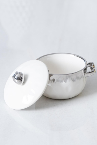 Safira Silver Kapaklı Kase - 12 cm - Acar