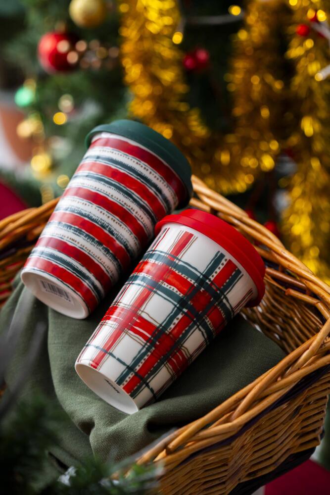 Santa 2 Kişilik Kapaklı Kupa Seti - 385 ml - 2