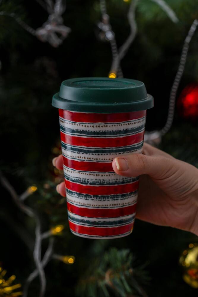 Santa 2 Kişilik Kapaklı Kupa Seti - 385 ml - 4