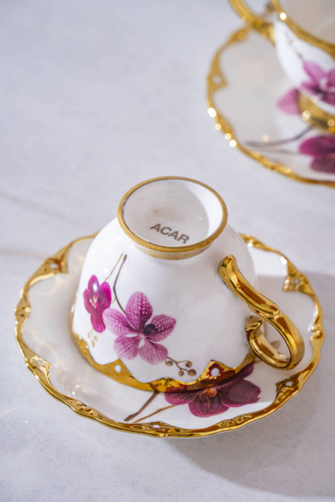 Saura 6 Kişilik Porselen Kahve Fincan Takımı - 90 ml - 5