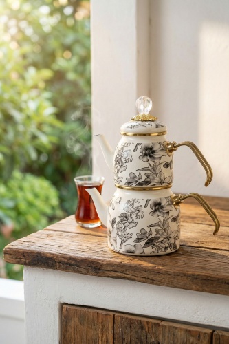 Scottish Garden Emaye Mini Çaydanlık Takımı - Acar