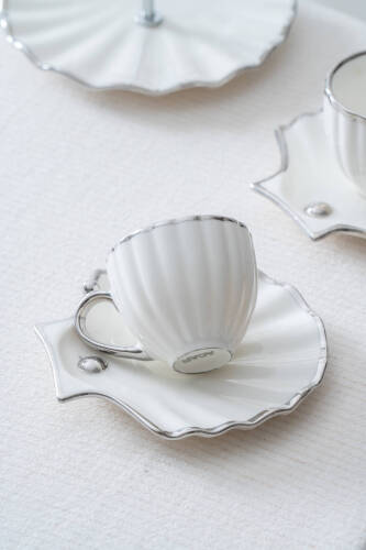 Shelly 2 Kişilik Standlı Kahve Fincan Takımı Silver - 130 ml - 3