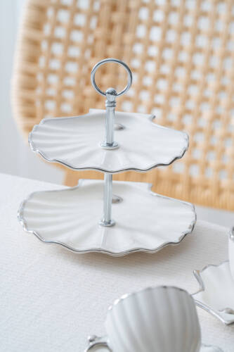 Shelly 2 Kişilik Standlı Kahve Fincan Takımı Silver - 130 ml - 4