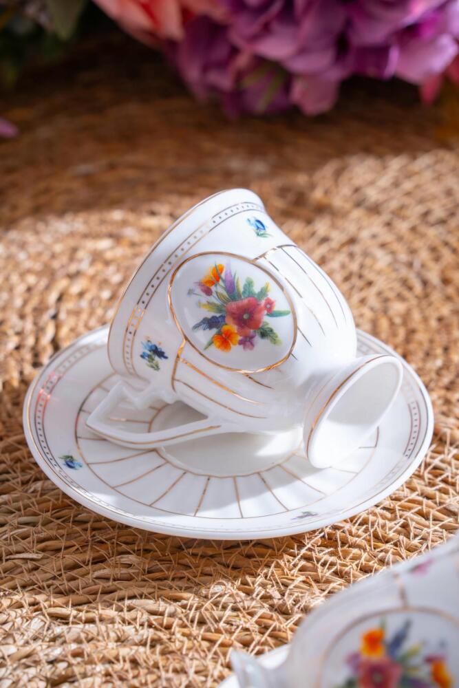 Shirley 6 Kişilik Porselen Kahve Fincanı Takımı - 90 ml - 2