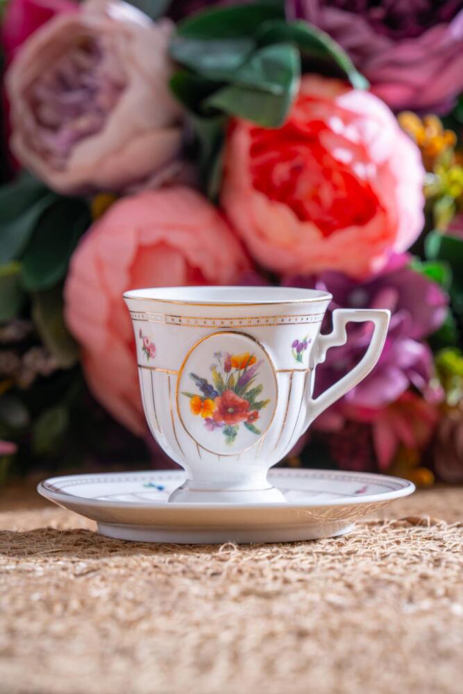 Shirley 6 Kişilik Porselen Kahve Fincanı Takımı - 90 ml - 1