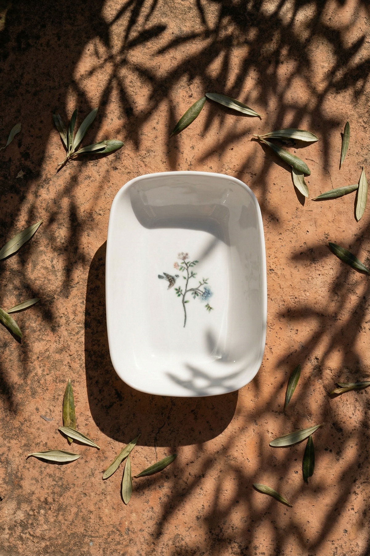 Silent Bloom Porselen Kayık Tabak - 16 cm