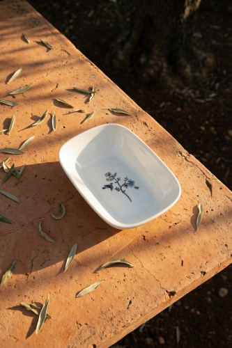 Silent Bloom Porselen Kayık Tabak - 20 cm - Acar