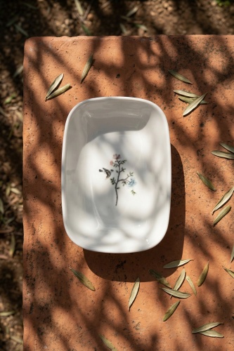 Silent Bloom Porselen Kayık Tabak - 20 cm - 2