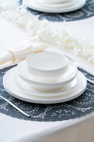 Silver Rise 6 Kişilik 24 Parça Porselen Yemek Takımı - Acar