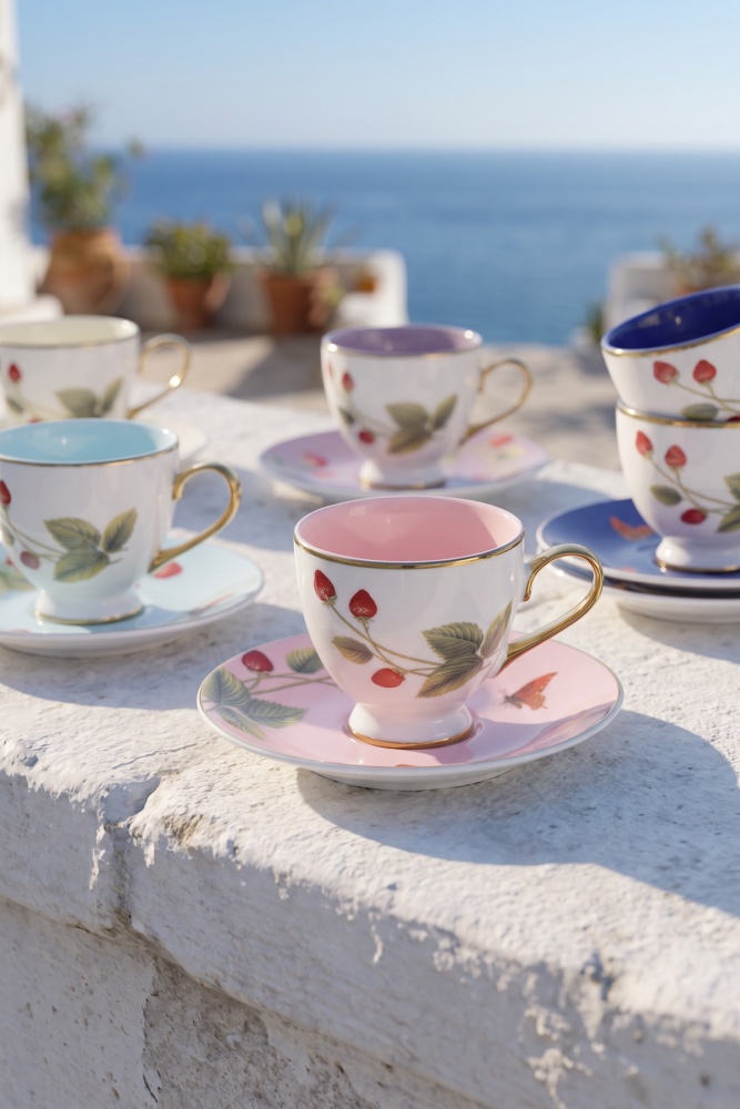 Sirena 6 Kişilik Porselen Kahve Fincan Takımı - 90 ml - 3
