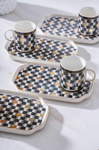 Skye 6 Kişilik Siyah Kahve Fincanı Takımı - 90 ml - Acar