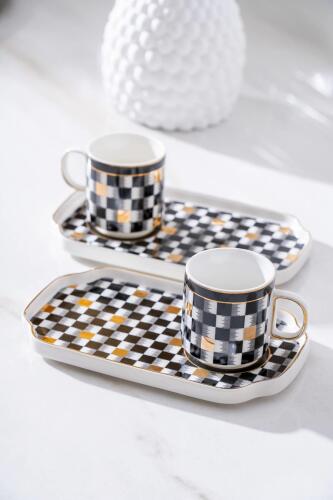 Skye Duo 2 Kişilik Kahve Fincanı Takımı - Siyah - Acar