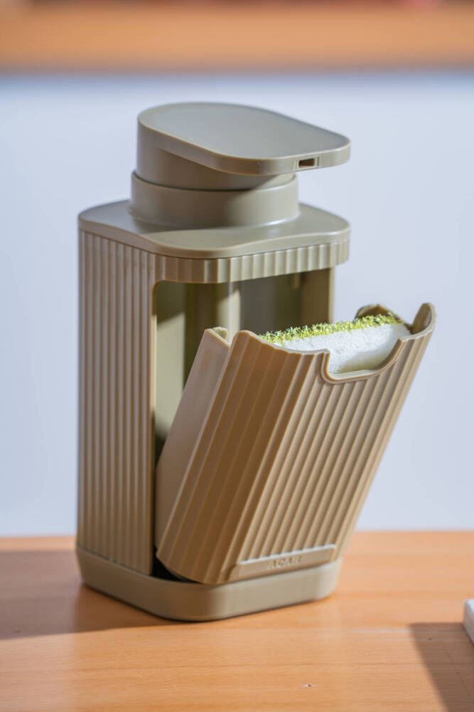 Snoppy Sünger Hazneli Sıvı Sabunluk Haki - 19 cm - 2