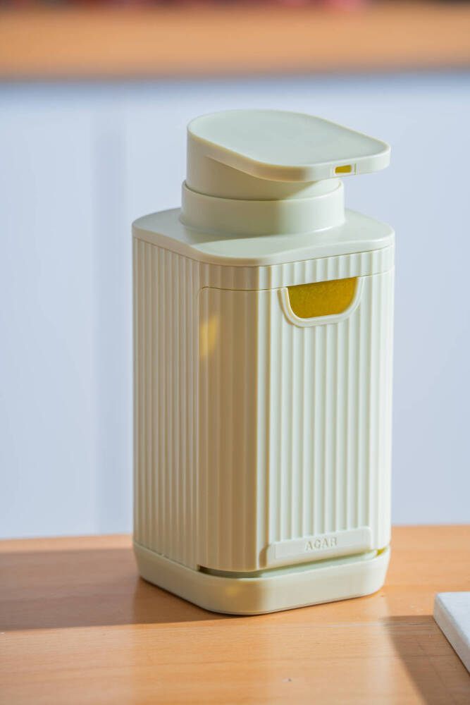 Snoppy Sünger Hazneli Sıvı Sabunluk Mint Yeşili - 19 cm - 1