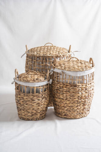 Soléa Hasır 3 lü Çamaşır Sepeti - Acar