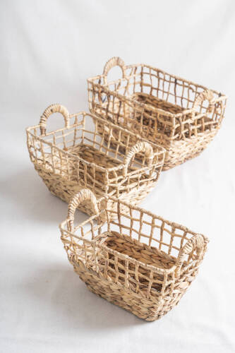 Soléa Hasır 3 lü Sepet - Acar