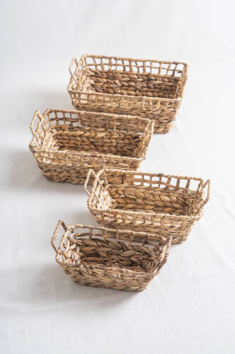 Soléa Hasır 4 lü Sepet Seti - Acar