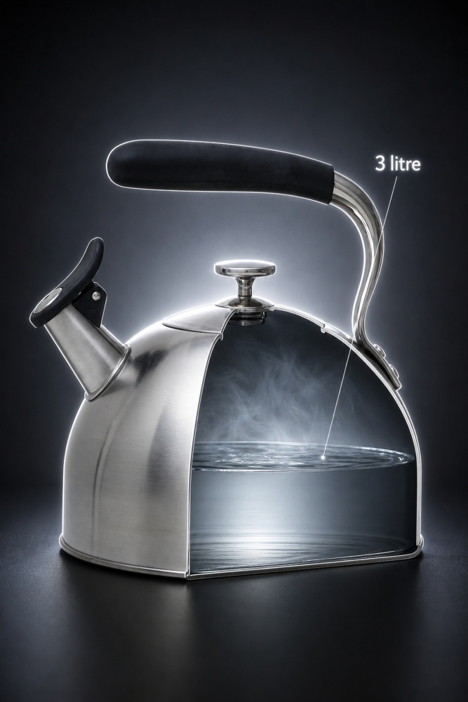 SteamCall Paslanmaz Çelik Düdüklü Su Isıtıcısı İnox - 3 L - 3