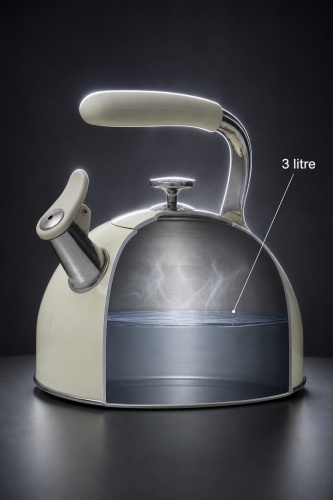 SteamCall Paslanmaz Çelik Düdüklü Su Isıtıcısı Krem - 3 L - 3