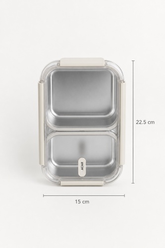 Steelock Paslanmaz Çelik İki Bölmeli Yemek Kabı - 22 cm - 4