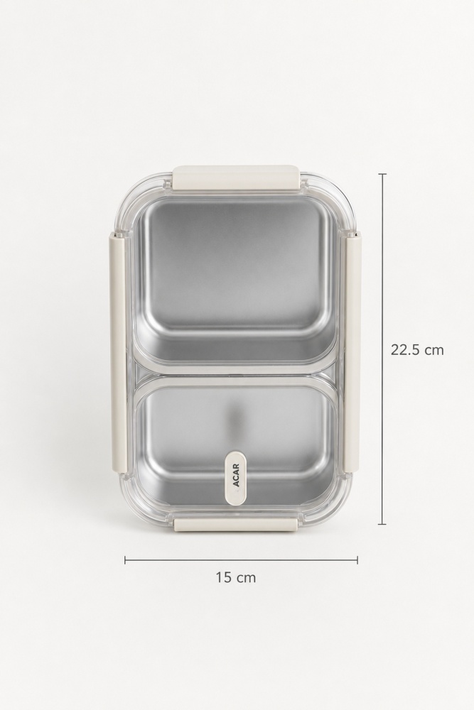 Steelock Paslanmaz Çelik İki Bölmeli Yemek Kabı - 22 cm - 4