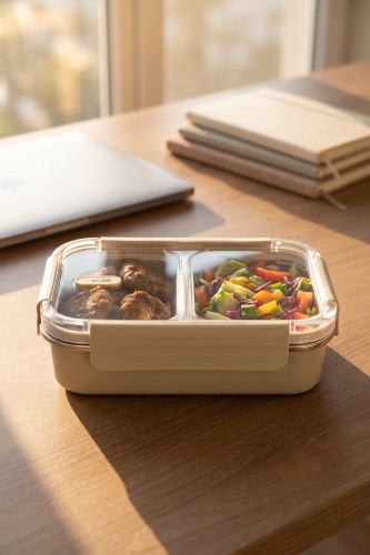 Steelock Paslanmaz Çelik İki Bölmeli Yemek Kabı - 22 cm - Acar
