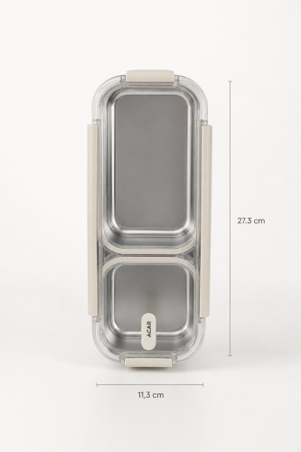 Steelock Paslanmaz Çelik İki Bölmeli Yemek Kabı - 27 cm - 4
