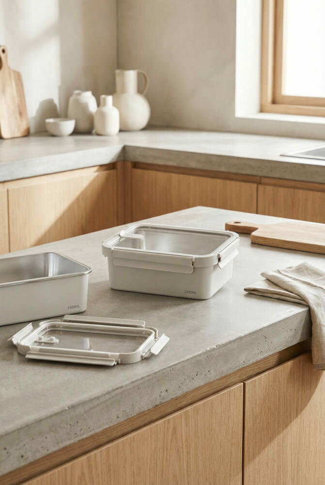 Steelock Paslanmaz Çelik Saklama Kabı - 2300 ml - 1