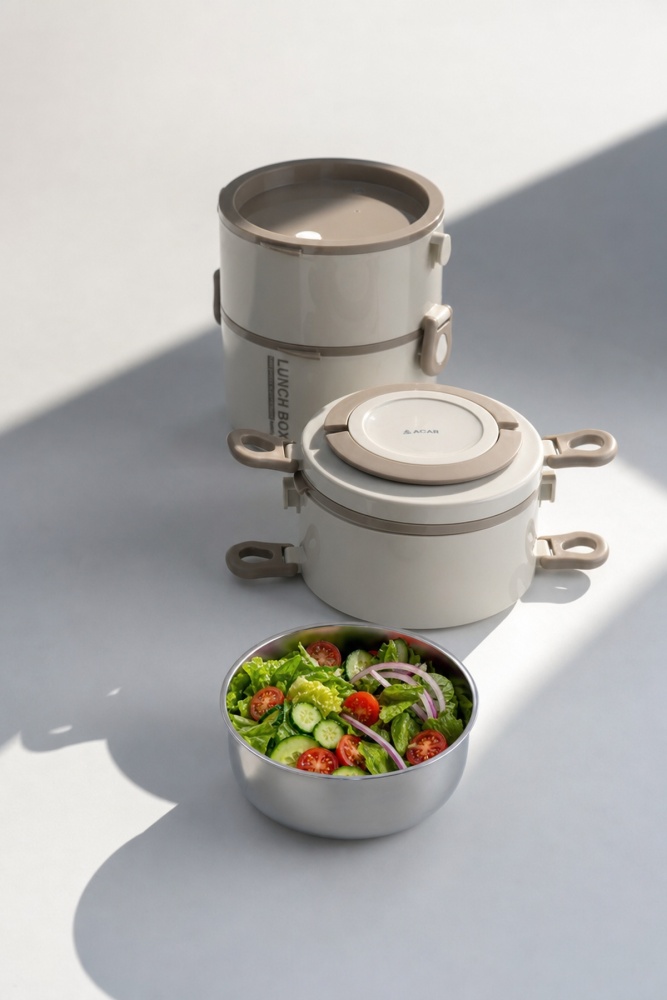 Steelock Paslanmaz Çelik Yemek Kabı Bej - 3