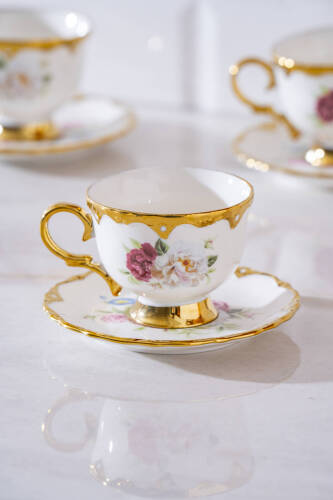 Stelara 6 Kişilik Porselen Kahve Fincan Takımı - 90 ml - Acar