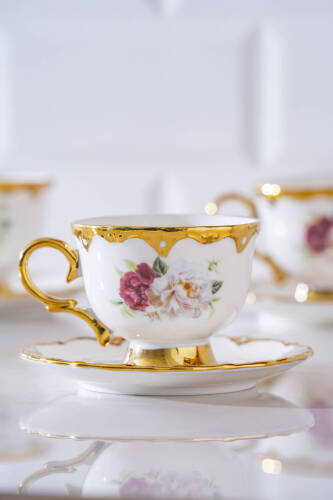 Stelara 6 Kişilik Porselen Kahve Fincan Takımı - 90 ml - 2