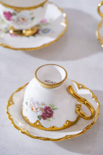 Stelara 6 Kişilik Porselen Kahve Fincan Takımı - 90 ml - 5